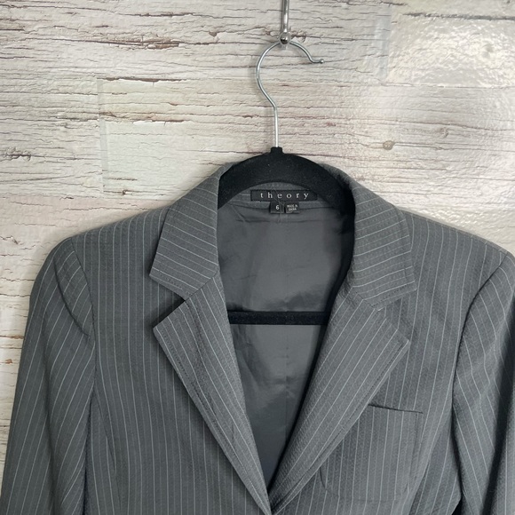 Theory textured wool pinstripe Jovanna TS blazer - Picture 4 of 12